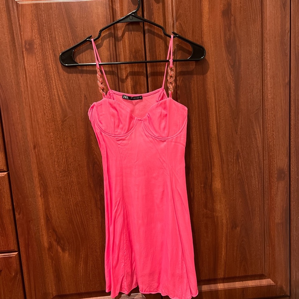 Zara women pink dress-size S